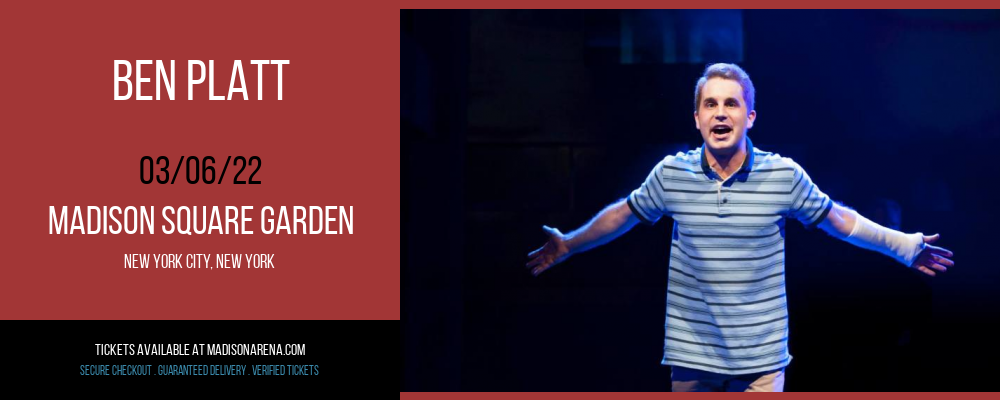 Ben Platt at Madison Square Garden tickets Ben Platt at Madison Square Garden