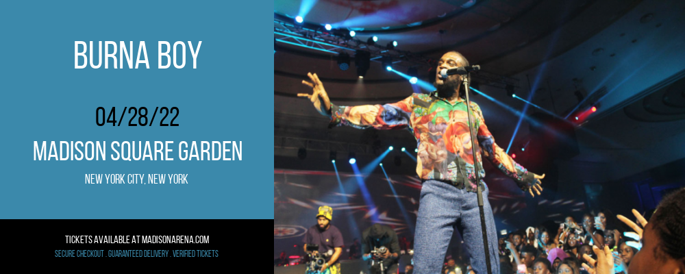 Burna Boy at Madison Square Garden tickets Burna Boy at Madison Square Garden
