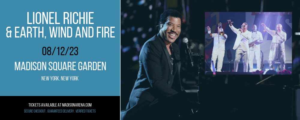 Lionel Richie & Earth, Wind and Fire at Madison Square Garden tickets Lionel Richie & Earth, Wind and Fire at Madison Square Garden