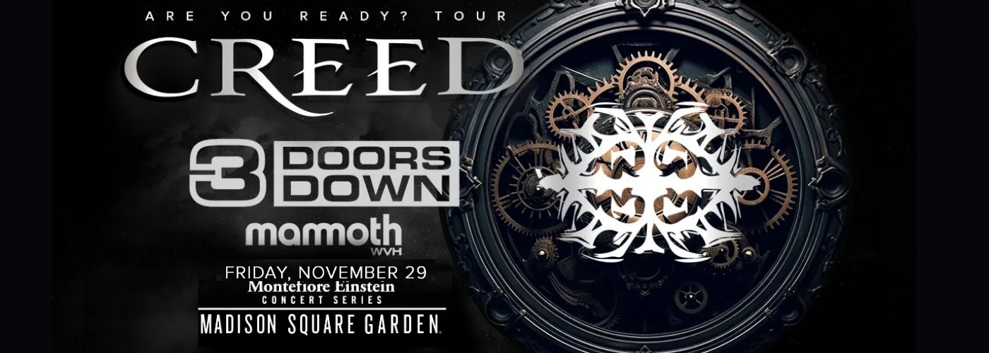 Creed, 3 Doors Down & Mammoth WVH Tickets 29th November Madison Square Garden Madison
